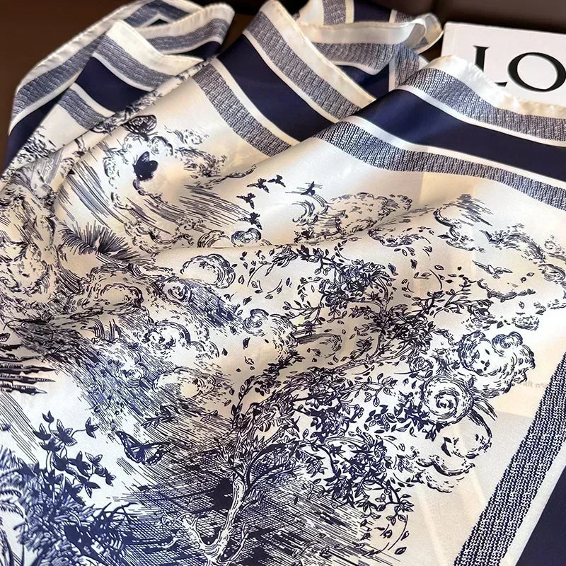 100%Polyester Scarf 70cm Printed Square Scarf