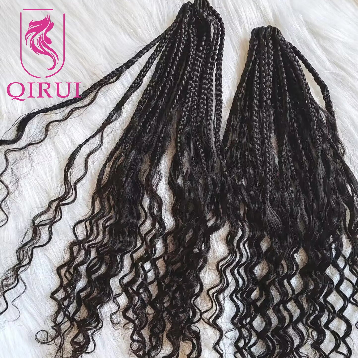 Crochet Boho Curly Human Hair Braids - Pre Looped