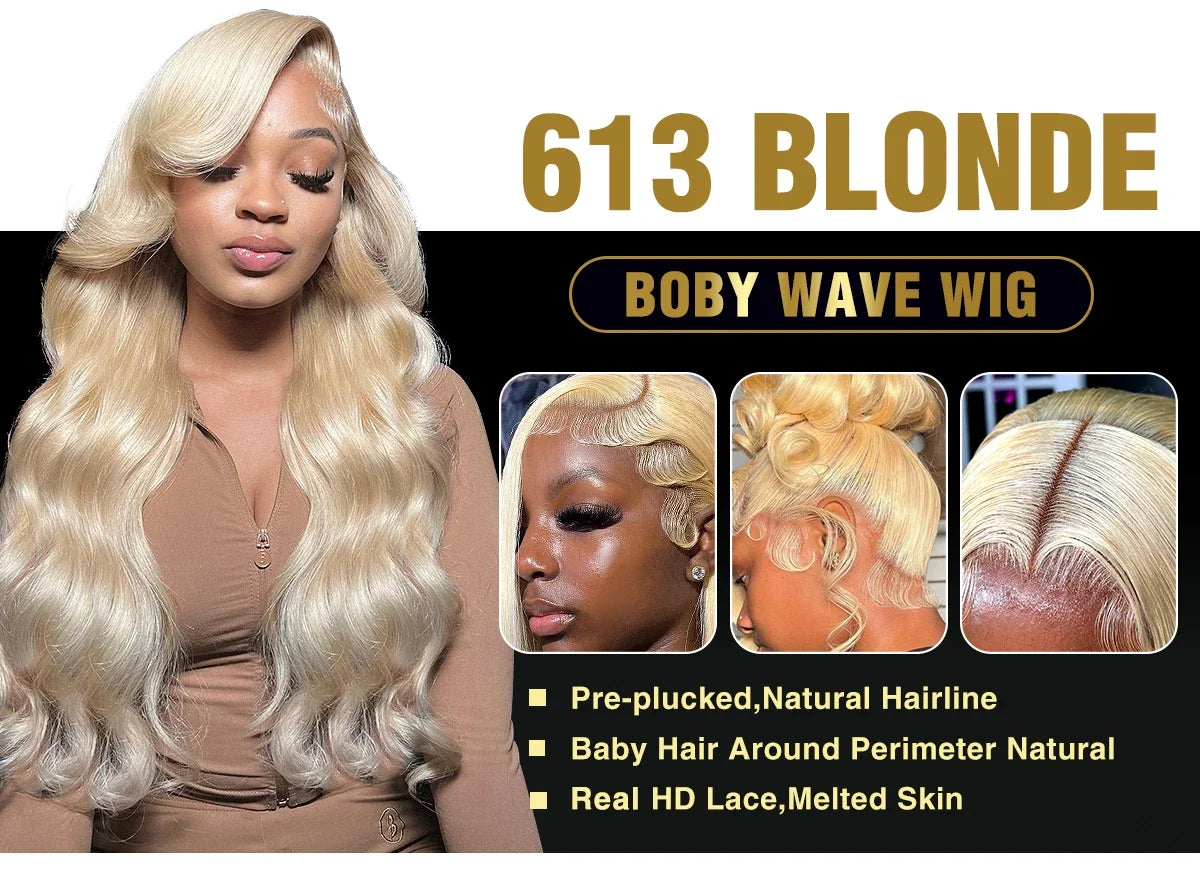 Blonde Bone Straight - HD Transparent Lace Frontal Human Hair Wig