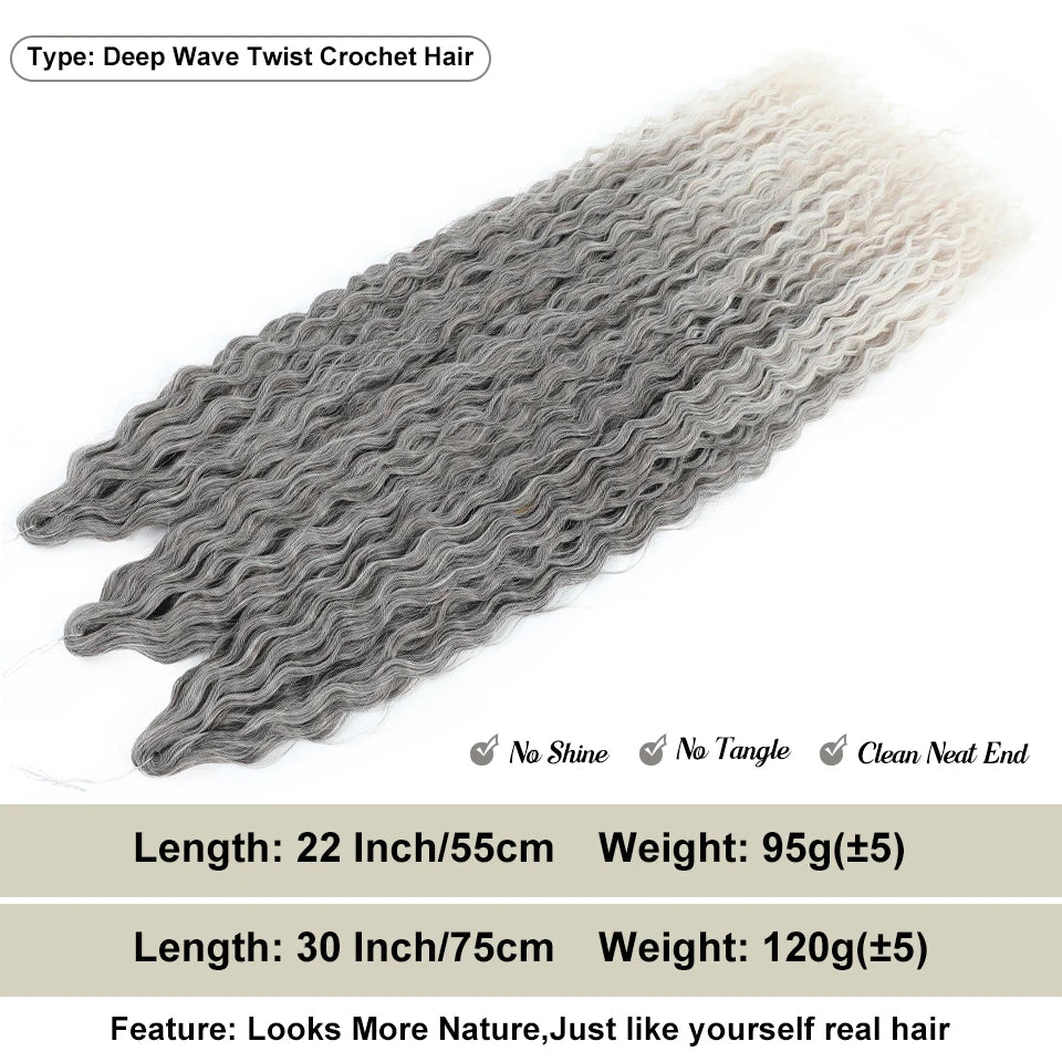 Synthetic Water Wave Twist Crochet Hair - Various Colors Available