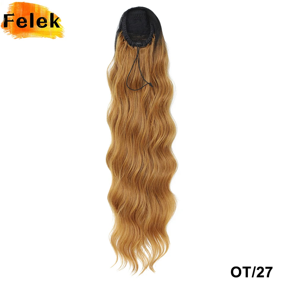 28 Inch Body Wave Drawstring Synthetic Ponytail