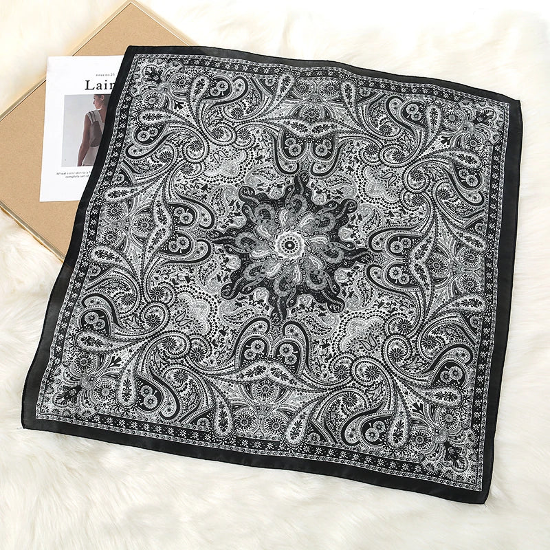 Luxury Print Satin Silk Square Scarfs