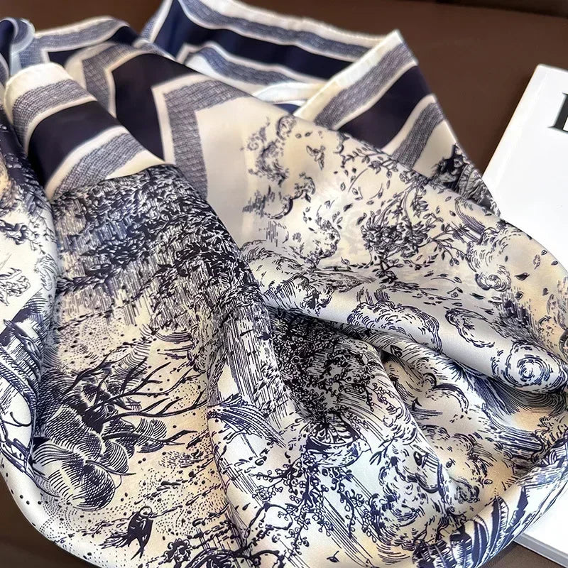 100%Polyester Scarf 70cm Printed Square Scarf