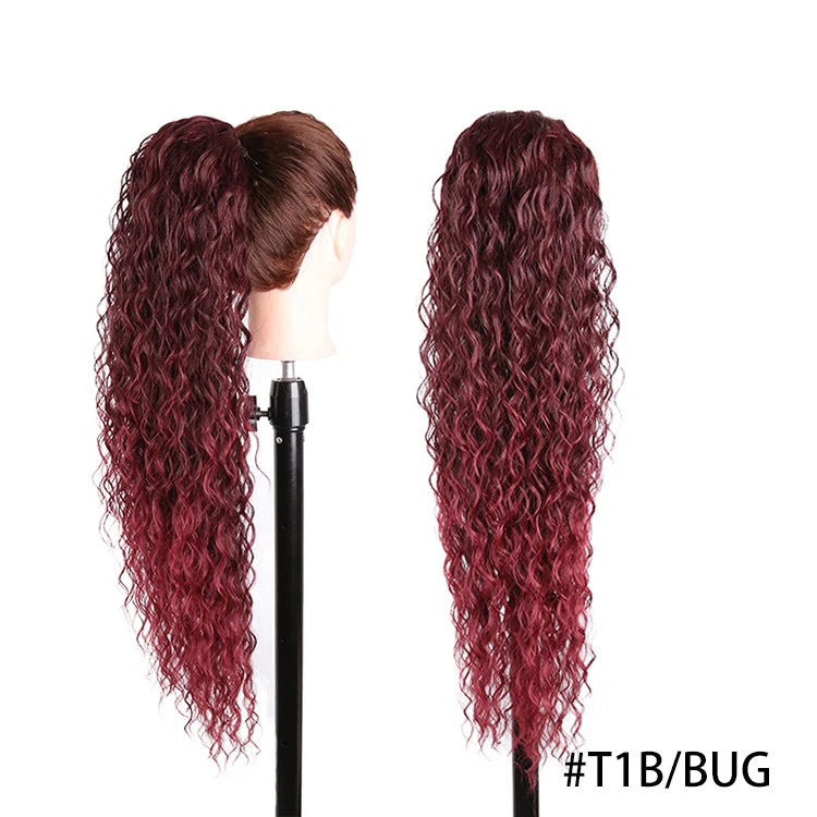 Long Synthetic Clip In Drawstring Ponytails - Various Options Available