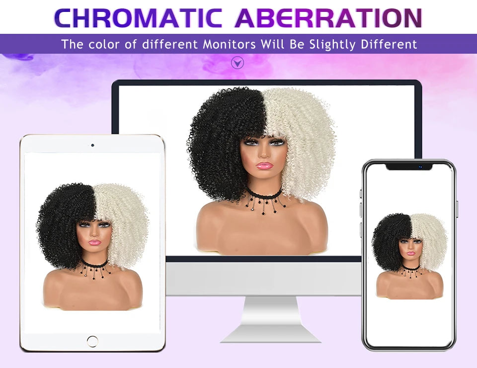 Curly Pre-Plucked Baby Hair Synthetic Lace Front Wigs - Various Colors Available