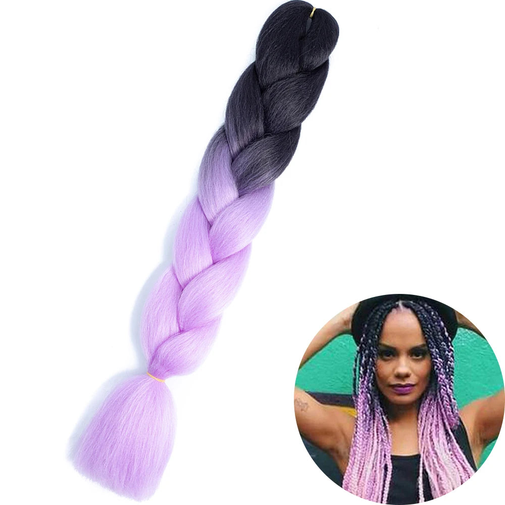 24" Synthetic Yaki Jumbo Braiding Hair - Various Colors Available
