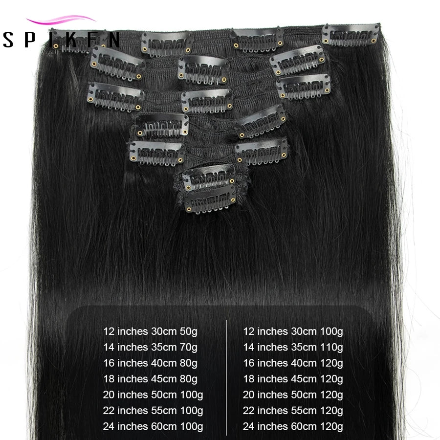 Straight 100% Human Hair Clip Ins - Various Options Available