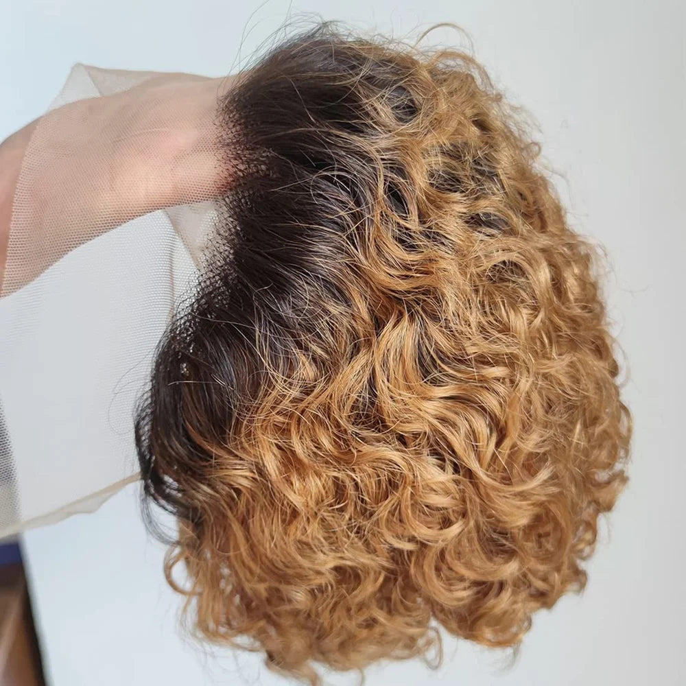 Pixie Cut Spring Curl - Lace Frontal Human Hair Wig - Various Colors Available