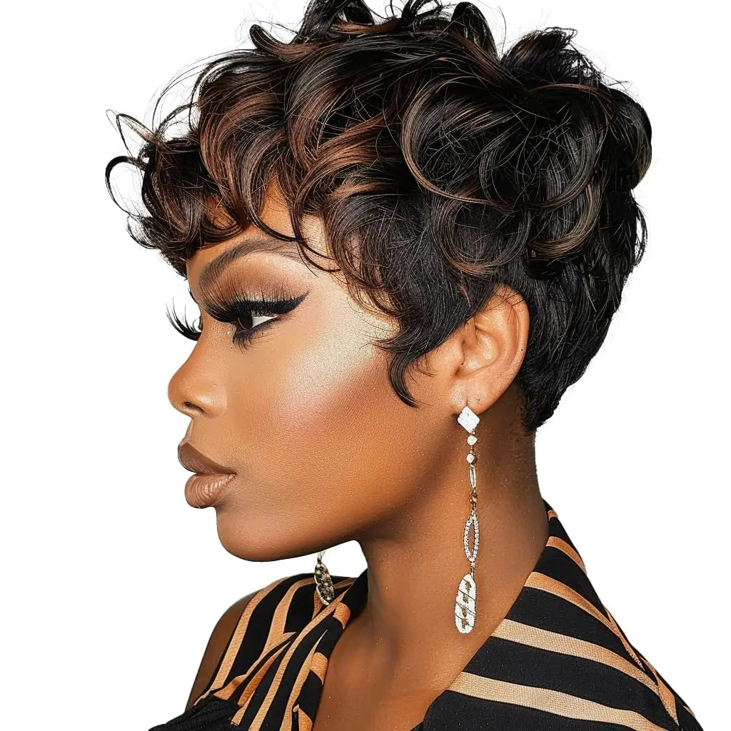 Short Curly Pixie - Synthetic Hair Wigs In Various Colors