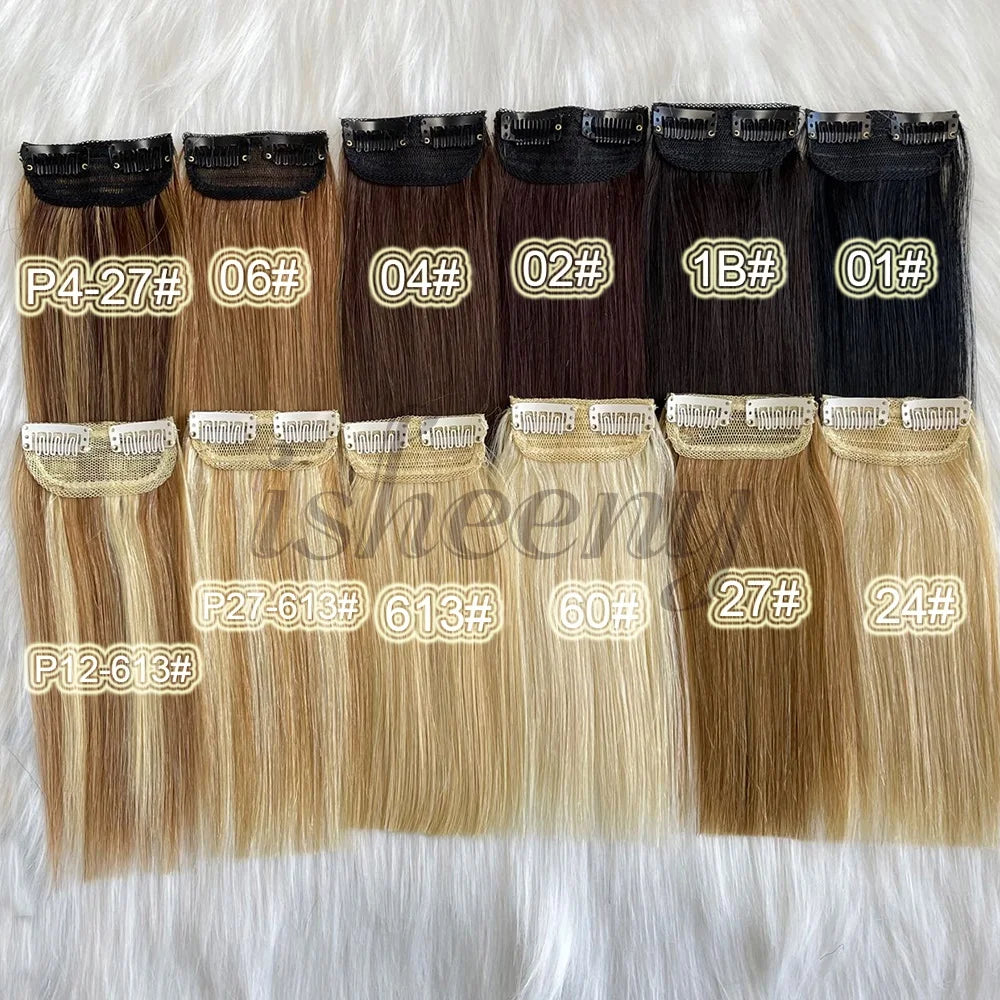 Real Remy Human Hair Clip-In Extensions - Short, Straight Hair Invisible Hairpin Adds Volume & Hides Thinning 10cm-30cm