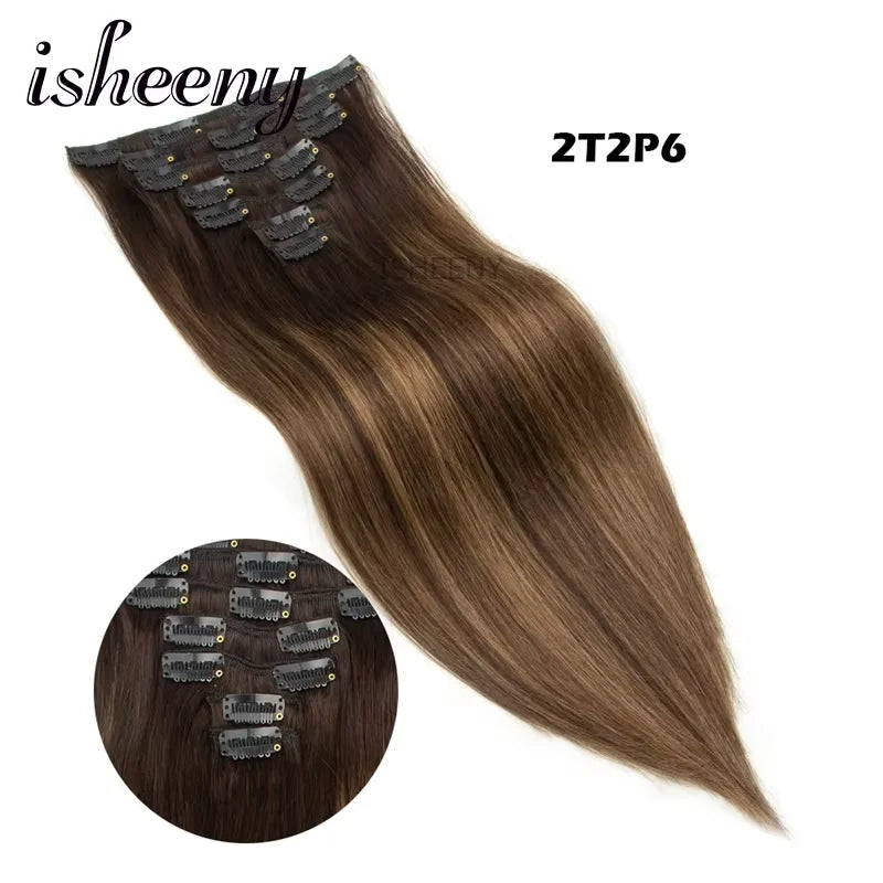 Straight Human Hair Clip Ins - Various Options Available