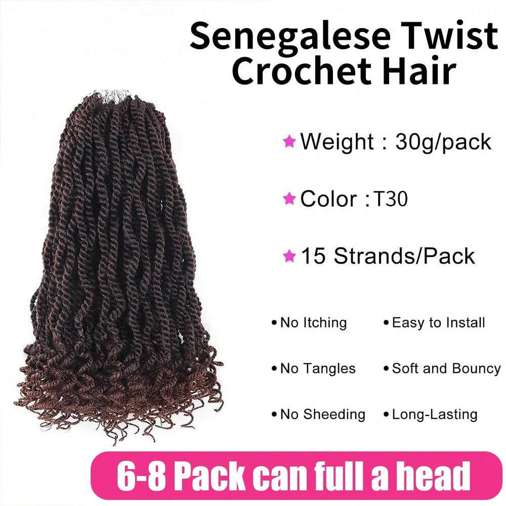 Senegalese Twist Synthetic Pre-Looped Crochet Hair