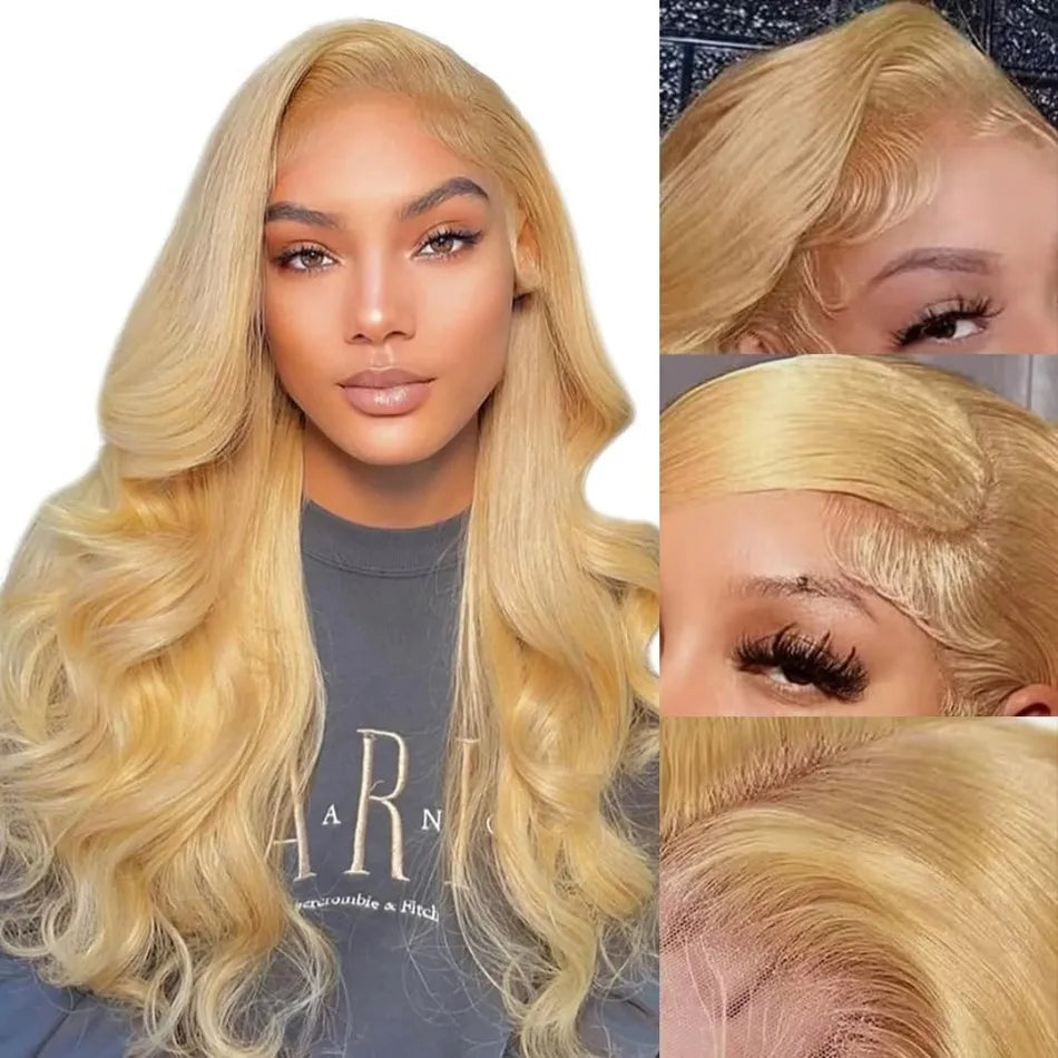 Body Wave Honey Blonde Human Hair HD Lace Frontal Wig