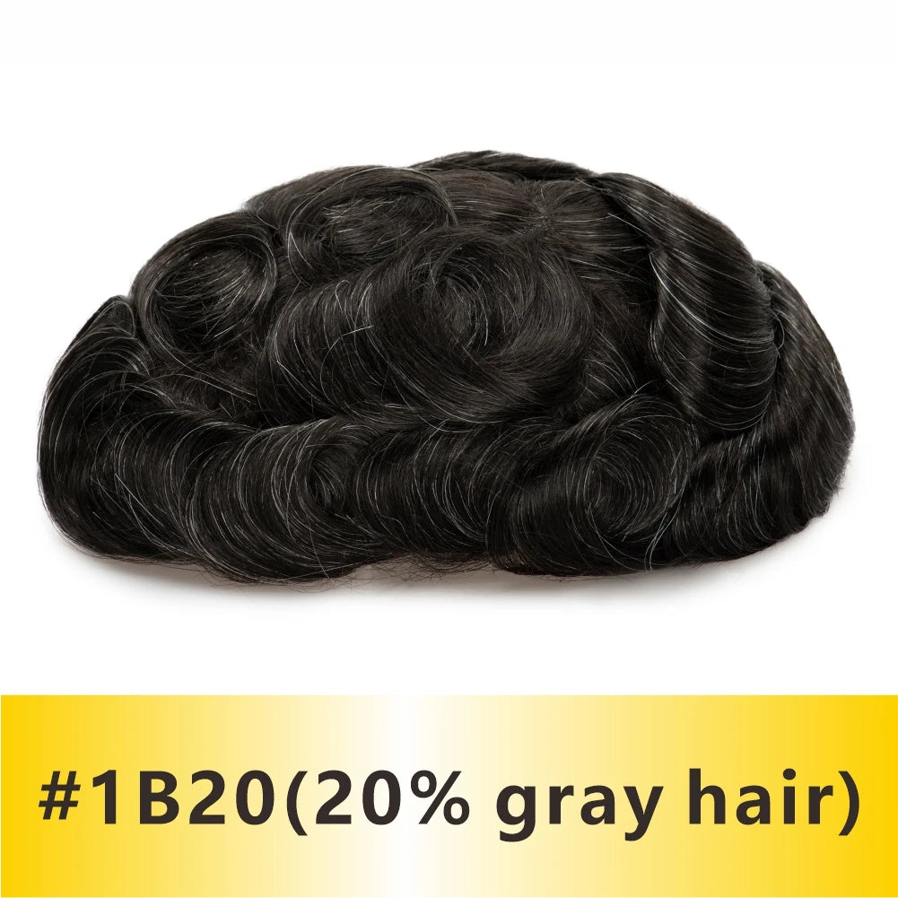Natural Hairline Toupee Human Hair Double Knots Hair System - Various Options Available