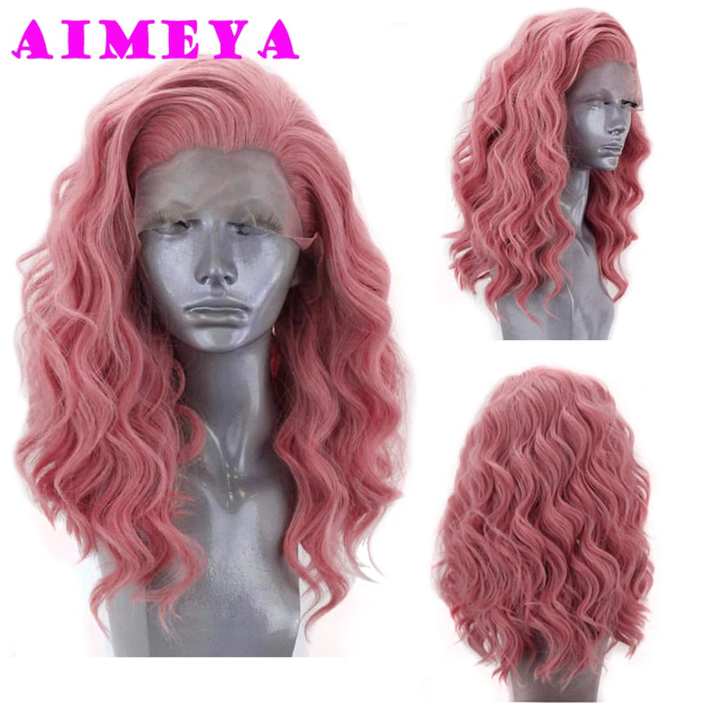 Water Wave Short Synthetic Lace Front Wigs - Various Colors Available