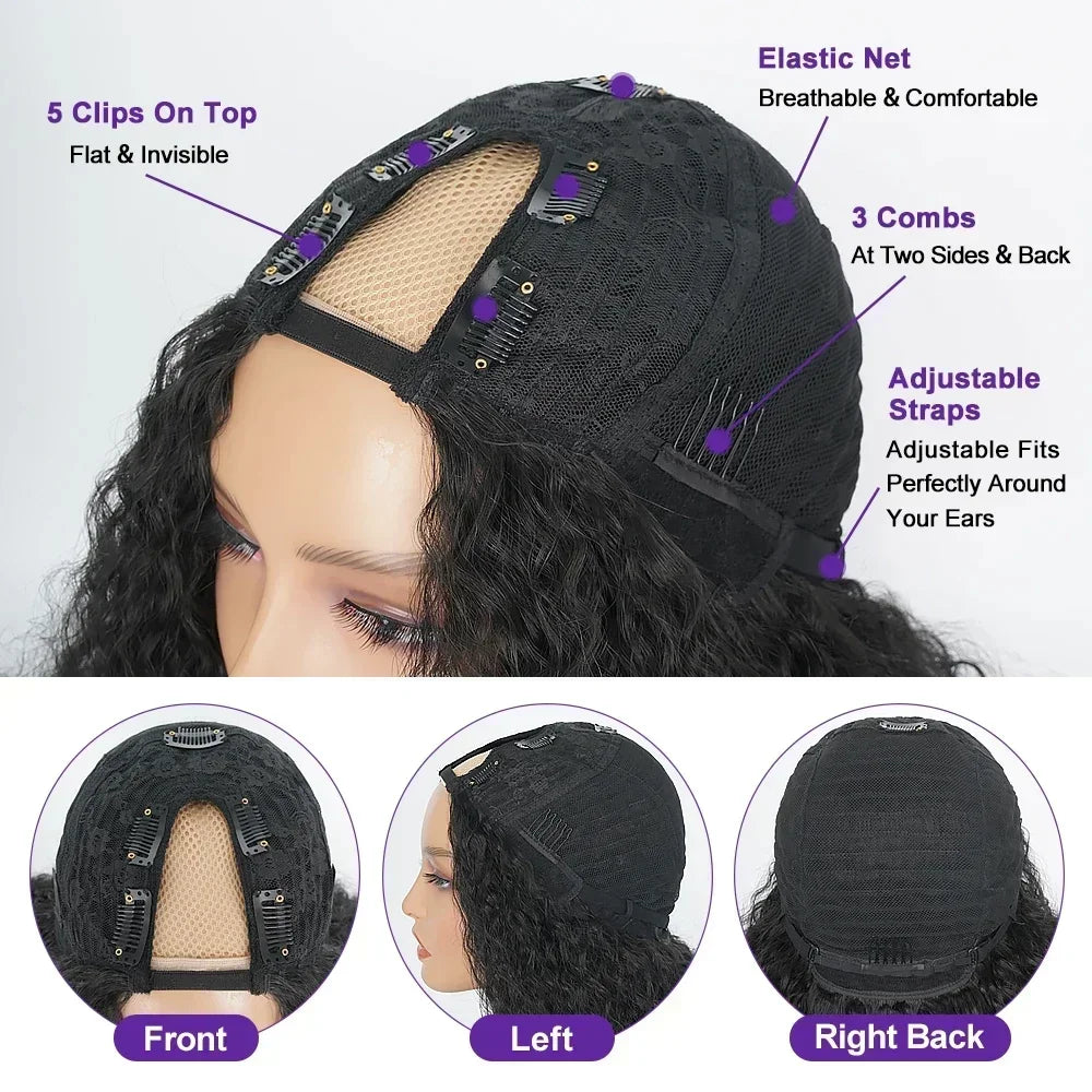 Kinky Curly V Part Synthetic Wig