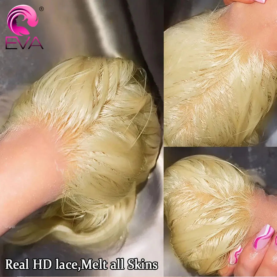 Pre Plucked Small Knots #613 Blonde HD Lace Frontal  & Closure - Human Hair