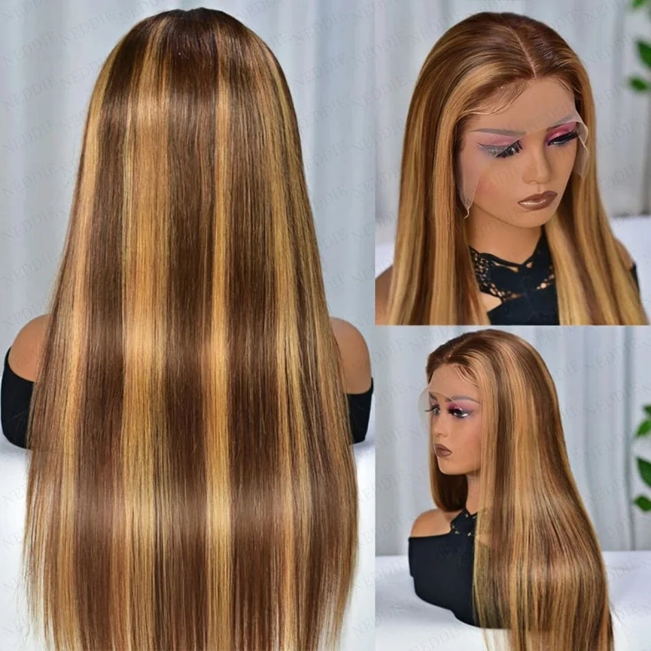 Bone Straight Highlight - HD Preplucked Lace Human Hair Wig