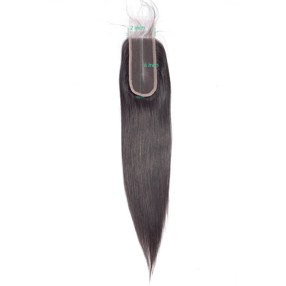 Brazilian Straight 13x6 Lace Frontal or  Pre-plucked Transparent 2x6 HD Lace Closure Human Hair