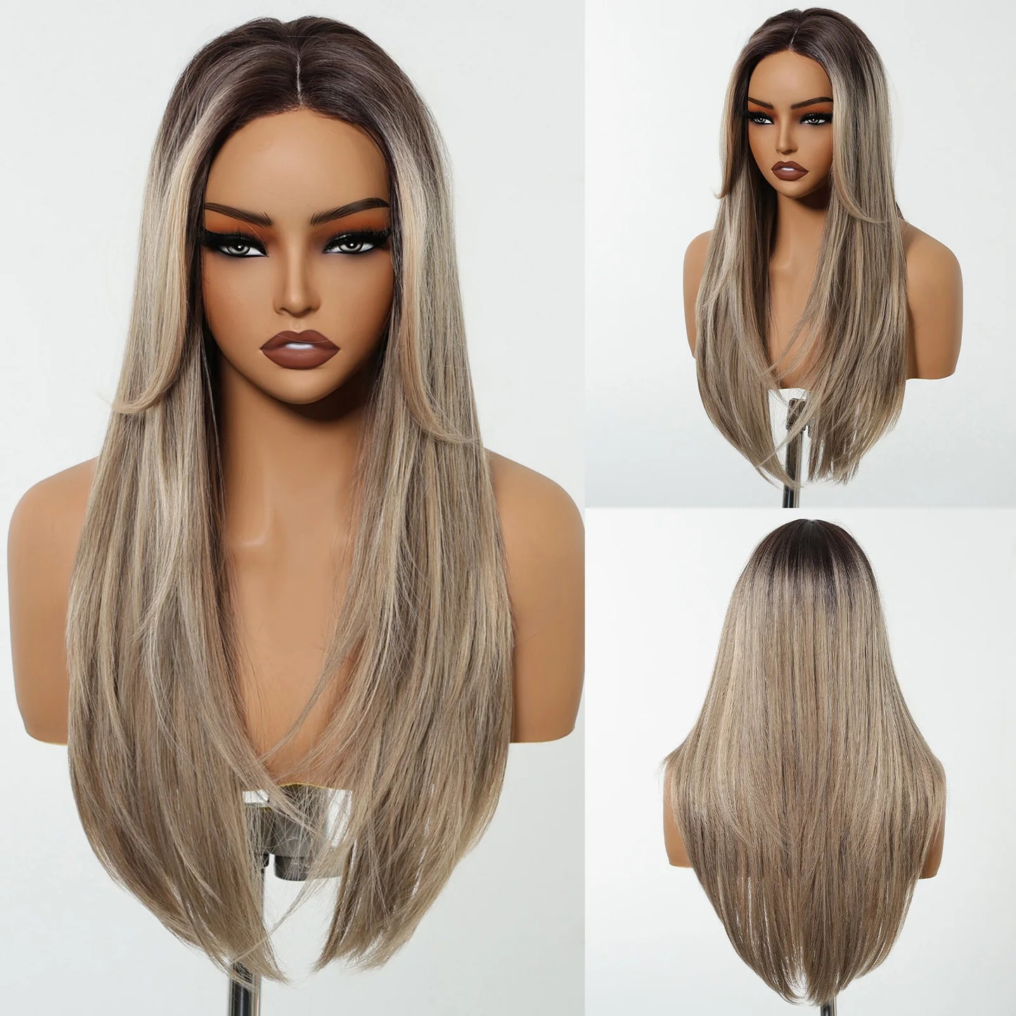 Long Straight Lace Front Synthetic Wig - Various Colors Available