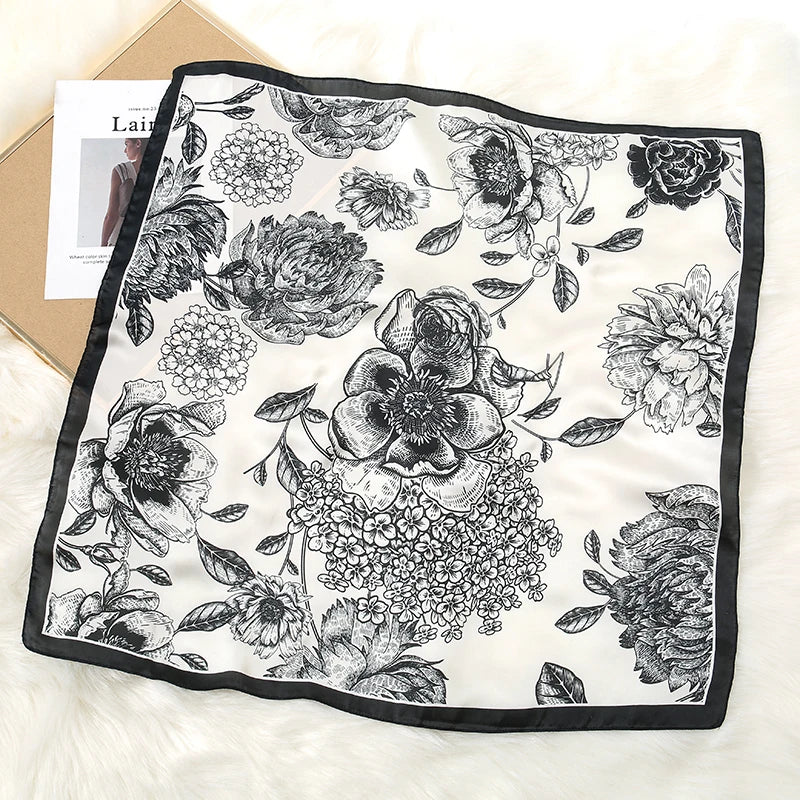 Luxury Print Satin Silk Square Scarfs