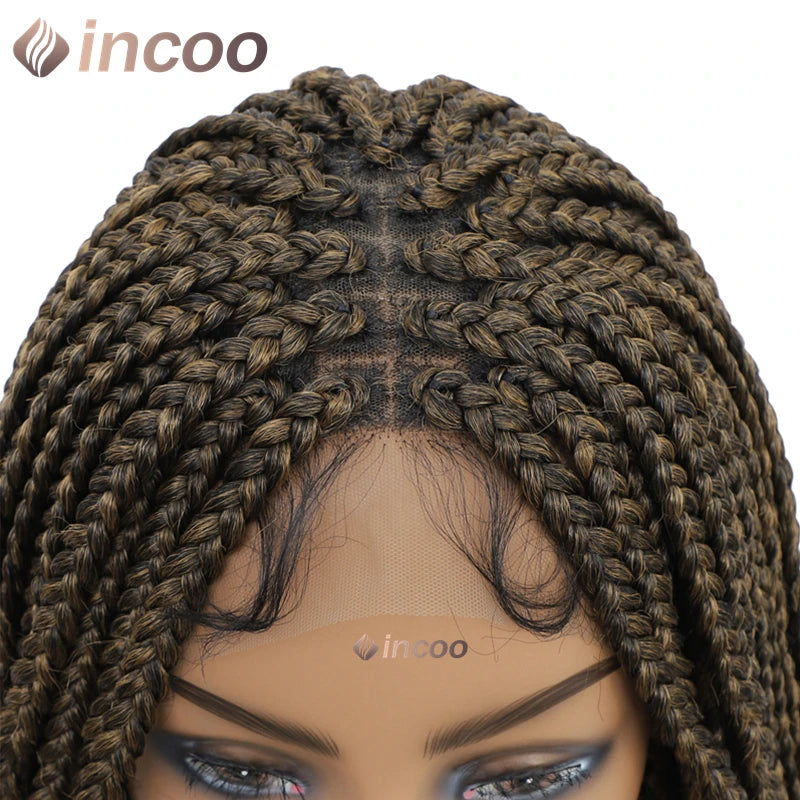 36" Full Lace Front Synthetic Box Braided Knotless Wigs - Various Colors Available