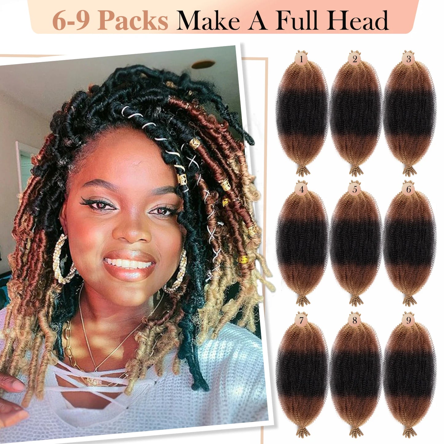 Afro Kinky Marley Twist Braiding /Crochet Synthetic Hair - Various Colors Available