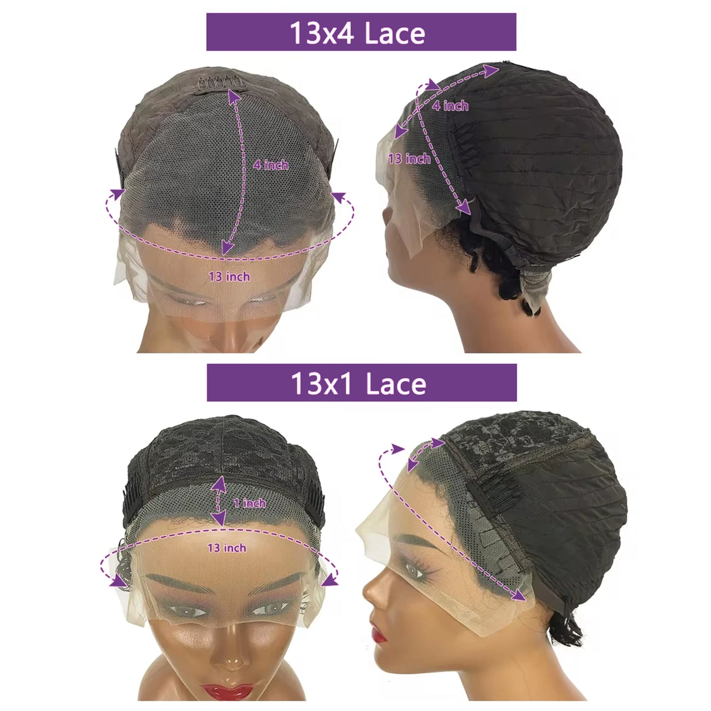 Pixie Cut Short Curly - Pre Plucked Transparent Lace Human Hair Wig