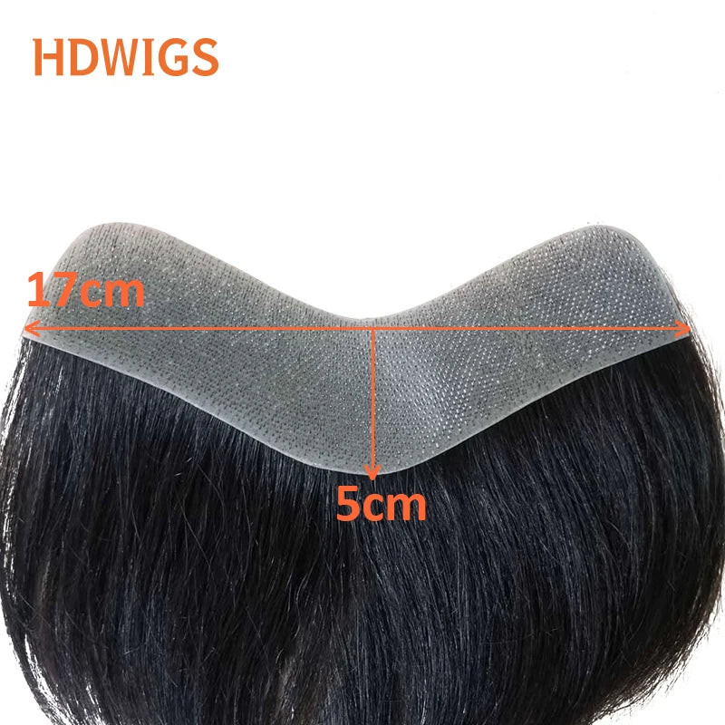 Straight 100% Human Remy Hair V Style Thin Skin Full PU Men's Capillary Prosthesis Frontal - Various Options Available