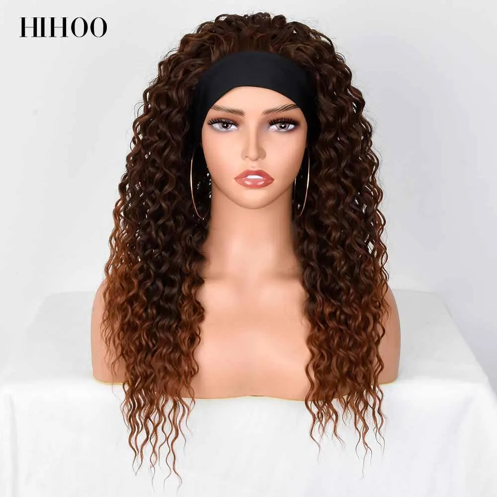 Synthetic Deep Water Wave  Headband Wig - Various Colors Available