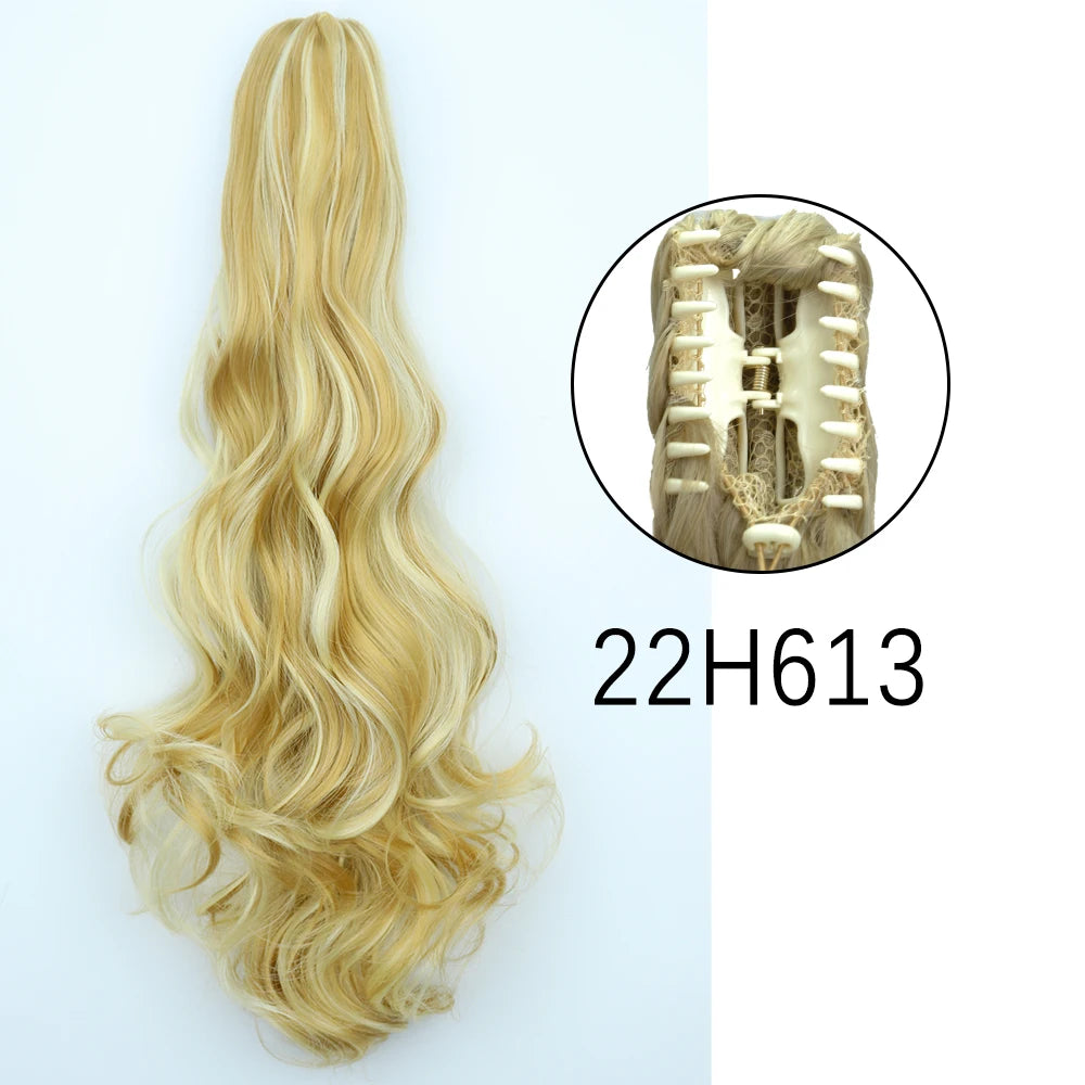 Synthetic Long Straight Claw Clip On 24Inch Ponytail