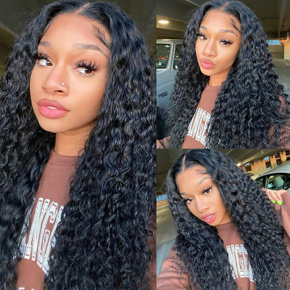 Peruvian Water Wave - 13x6 Transparent Lace Front Human Hair Glueless Wig