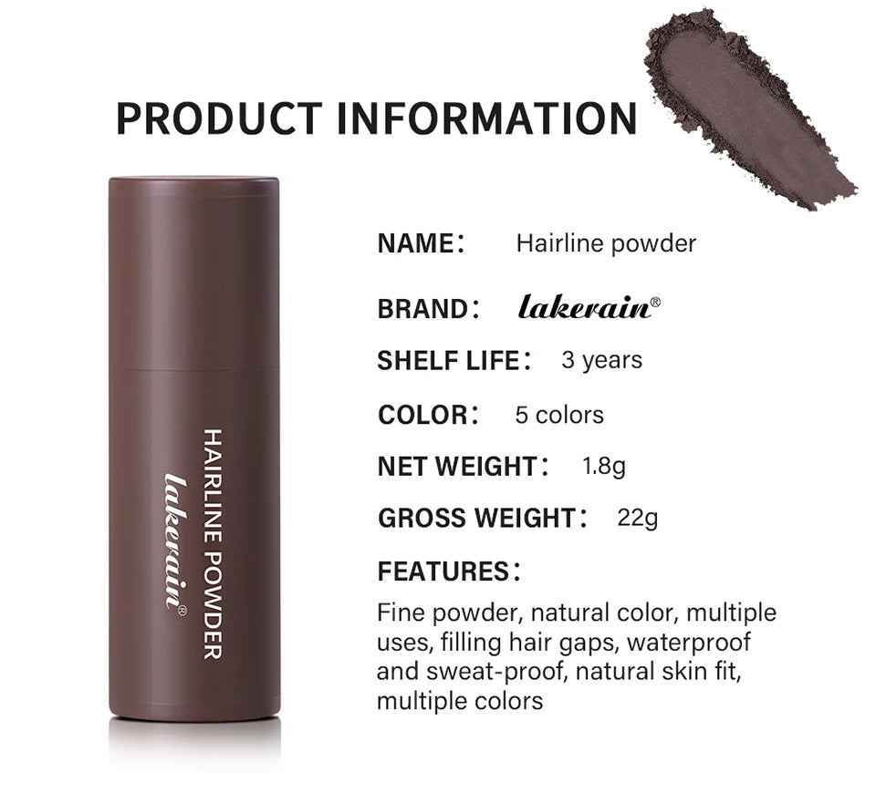 Hairline Shadow Powder Hair Waterproof Hairline Root Cover Up Natural Black Brown Eyebrow Contour Stick Repair Fill in Hair Tool