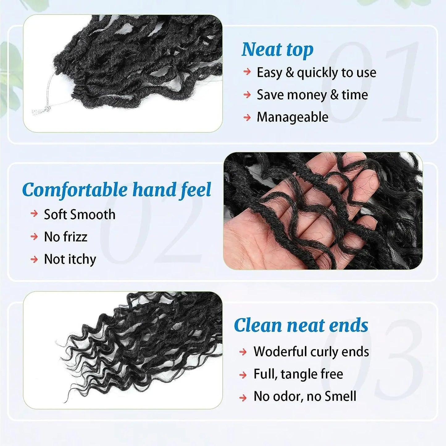 Faux Goddess Locs Synthetic Crochet Hair - Pre Looped