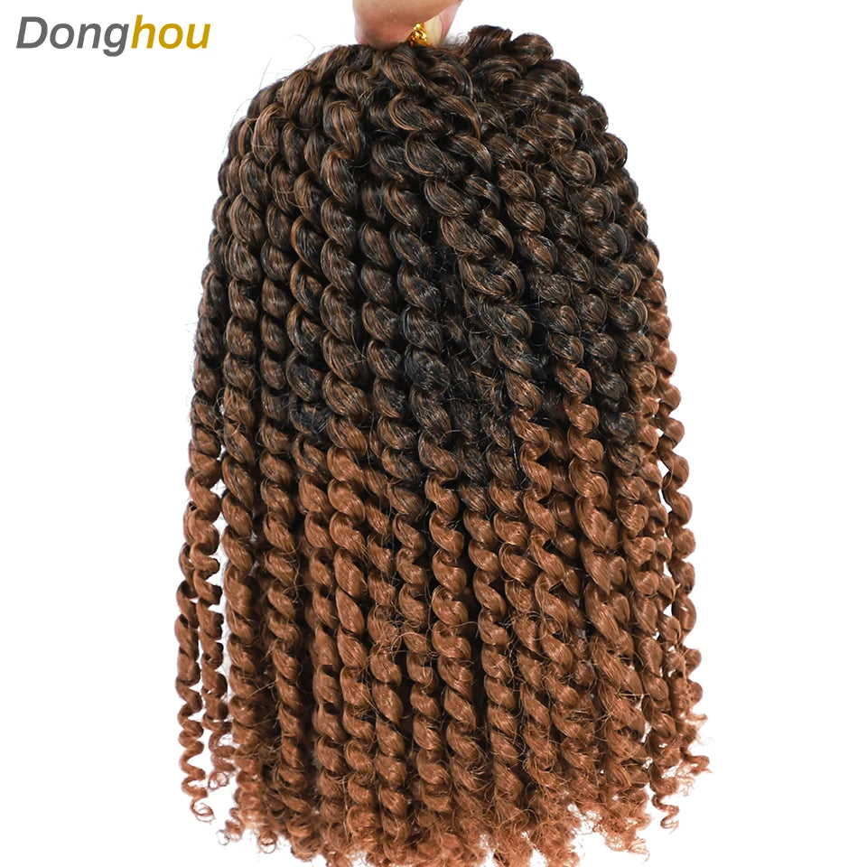 8 Inch Curly Passion Twist Synthetic Crochet Hair - Various Colors Available