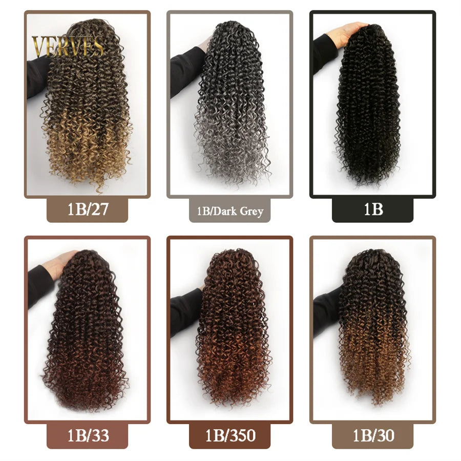 VERVES Synthetic 16Inch Drawstring Curly 16 Inch Ponytail