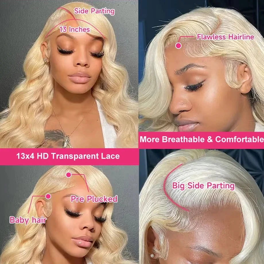 Blonde Body Wave - Human Hair Lace Front Glueless Wig