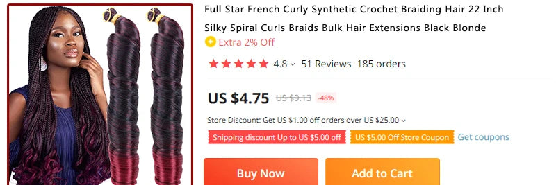 Ombre Deep Water Wave Bulk Crochet Synthetic Hair - Various Colors Available