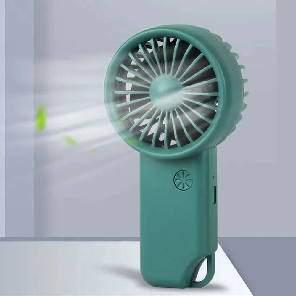Portable Mini Rechargeable USB Charging Handheld Fan Built-in Battery 3 Speed Power - Various Colors Available