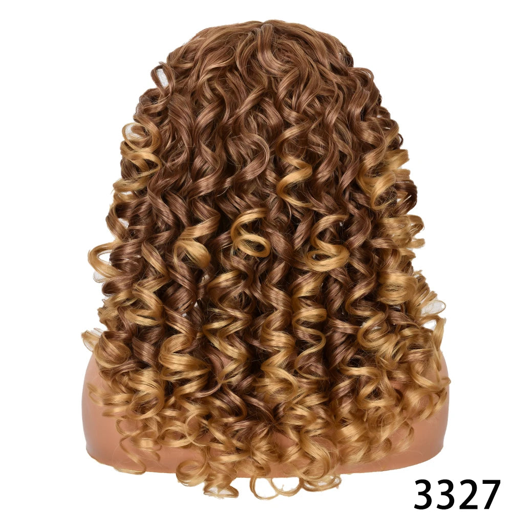 Synthetic Curly Wigs With Bangs - Various Colors Available