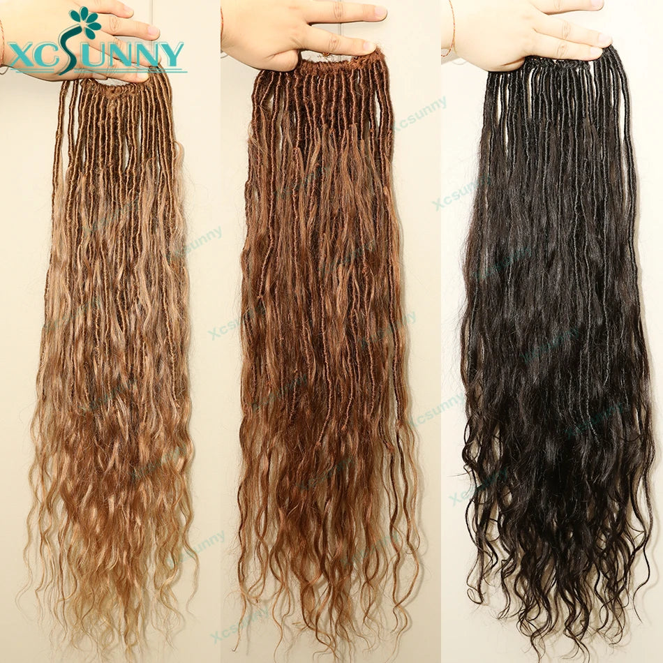 Body Wave Human Hair Pre Looped Crochet Boho Locs