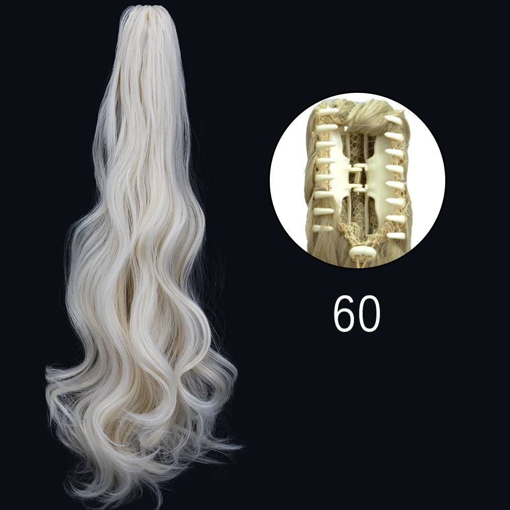 Synthetic Long Straight Claw Clip On 24Inch Ponytail