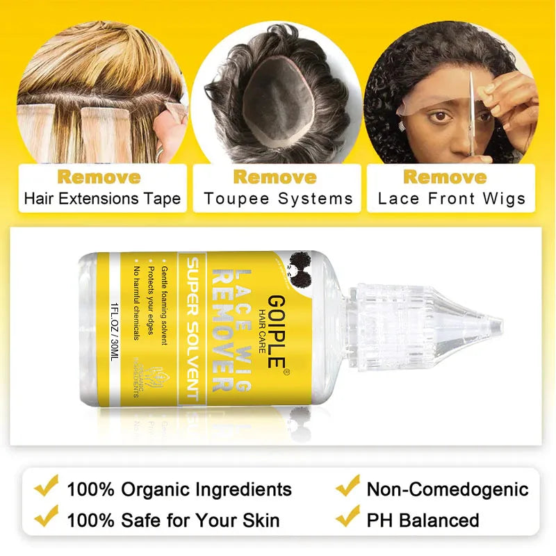 Lace Front Styling Kit - Melting Spray, Invisible Wig Glue (Waterproof) & Remover, Edge Control Gel Wax Stick and Wig Caps