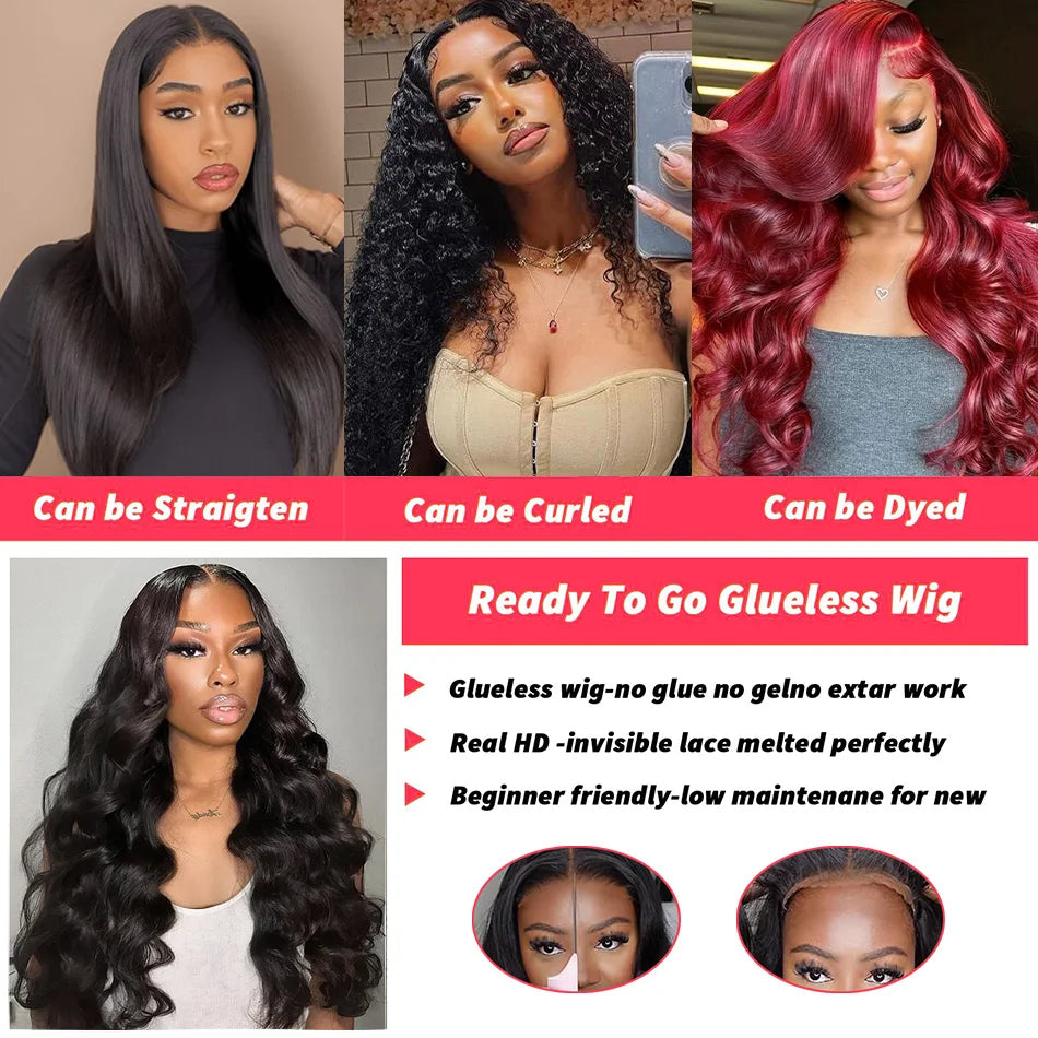 Brazilian Body Wave - Glueless HD Lace Front Wear & Go Human Hair Wig