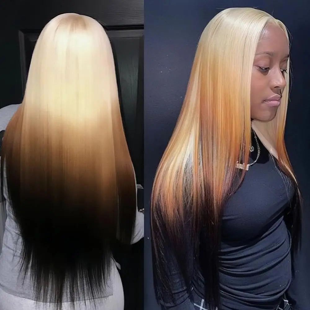 Ombre Synthetic Lace Front Wig , Long Straight or Body Wave Available