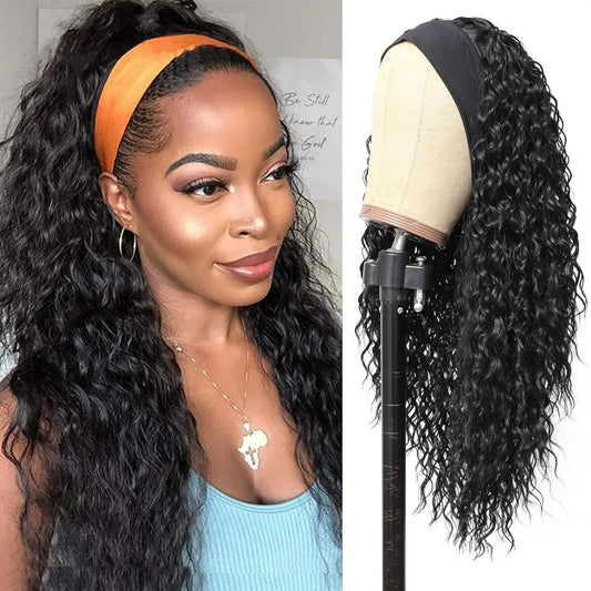 G&T Synthetic Headband Wet and Wavy Curly Wigs