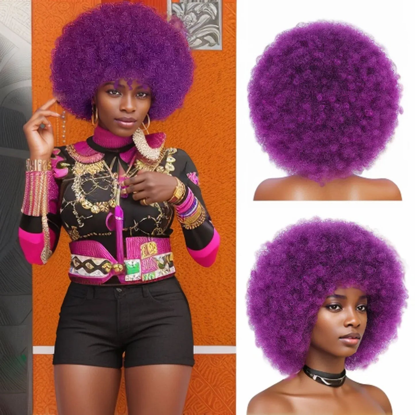 Afro Synthetic Wigs - Various Colors Available
