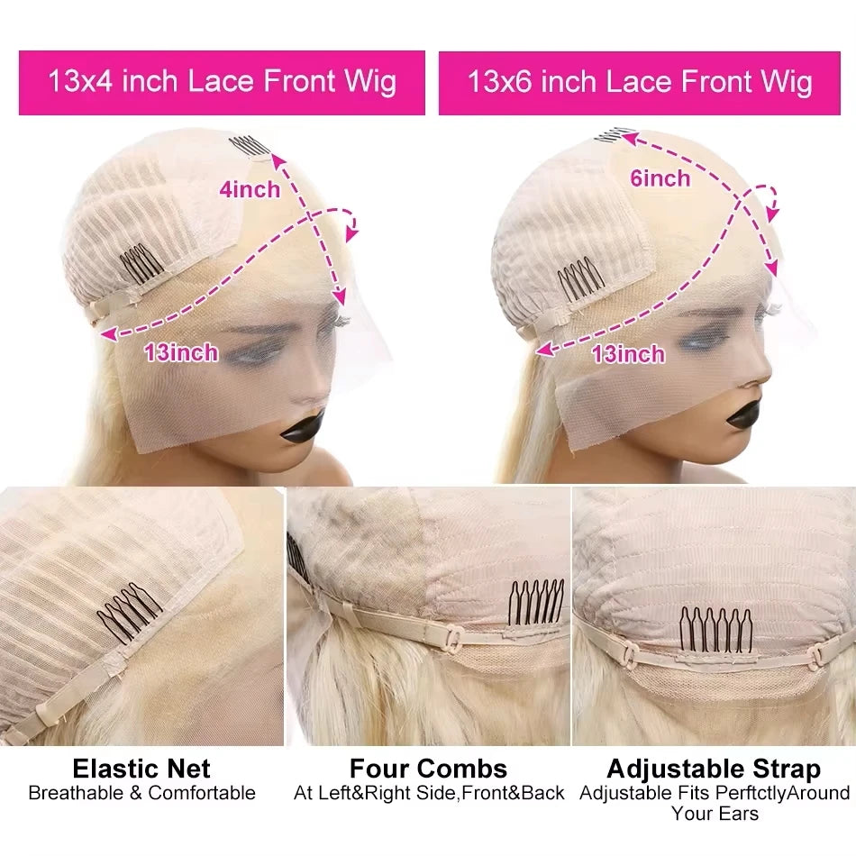 Blonde Body Wave - Human Hair Lace Front Glueless Wig