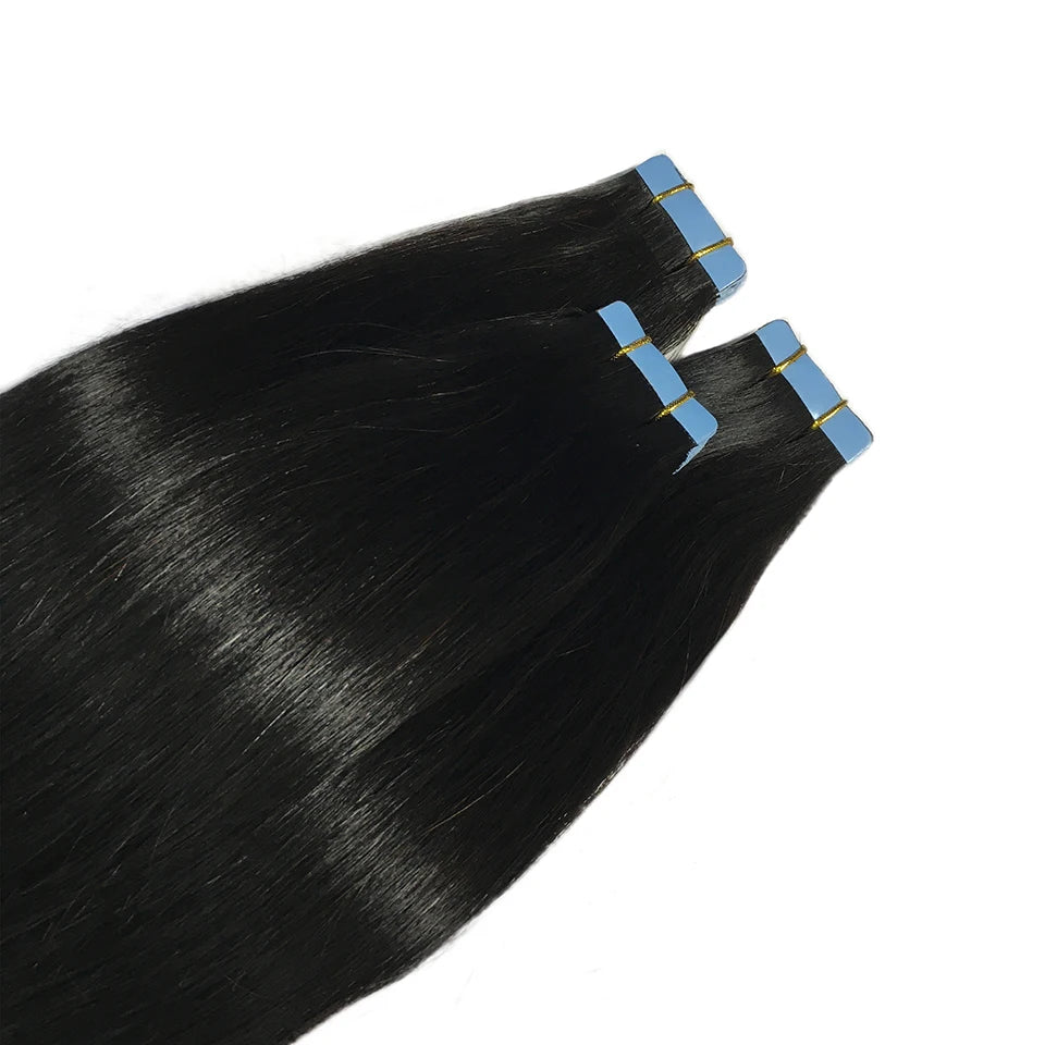 Straight Remy Human Hair Skin Weft Adhesive Tape-Ins