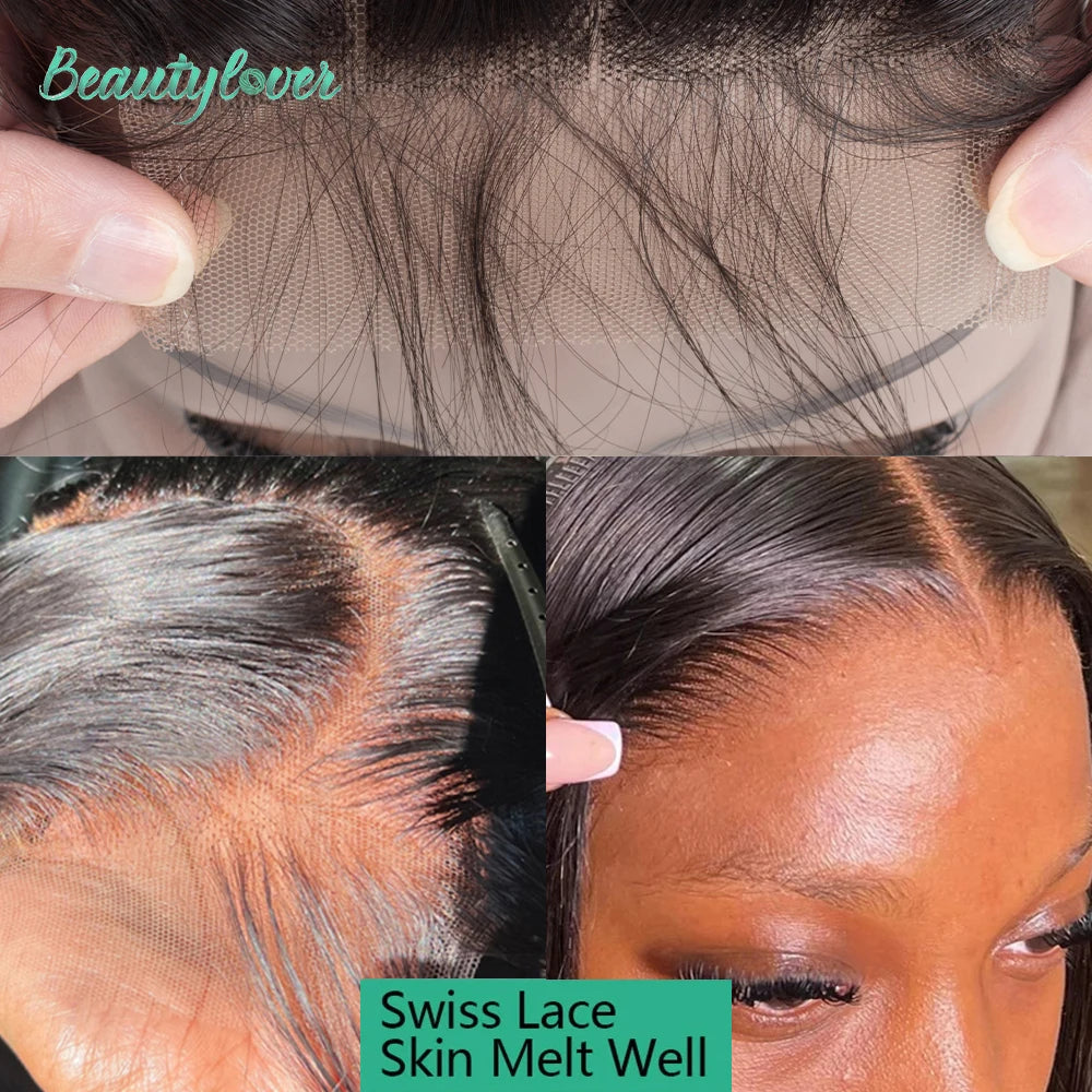 Brazilian Straight 13x6 Lace Frontal or  Pre-plucked Transparent 2x6 HD Lace Closure Human Hair